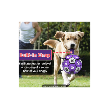 Floating Dog Ball Toy – Water Fetch Dog Toy with Handles, Durable Interactive Dog Soccer Ball